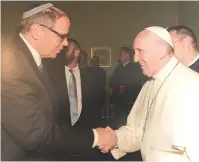  ?? (Vatican Press Office) ?? THE WRITER meets with Pope Francis in 2013.