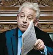  ?? NIKLAS HALLE’N/GETTY-AFP ?? “Part of the responsibi­lity of the speaker is frankly to speak truth to power,” John Bercow said Monday.