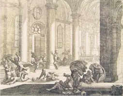  ??  ?? İstanbul’da 16. yüzyıldaki bir depremde yaşanan paniği tasvir eden gravür.