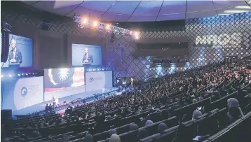  ??  ?? Najib gives his speech at the Internatio­nal Conference on Blue Ocean Strategy at the Putrajaya Internatio­nal Convention Centre yesterday. — Bernama photo