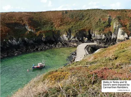  ?? CAROLYN HILLS ?? Walks in Tenby and St David’s were enjoyed by Carmarthen Ramblers.