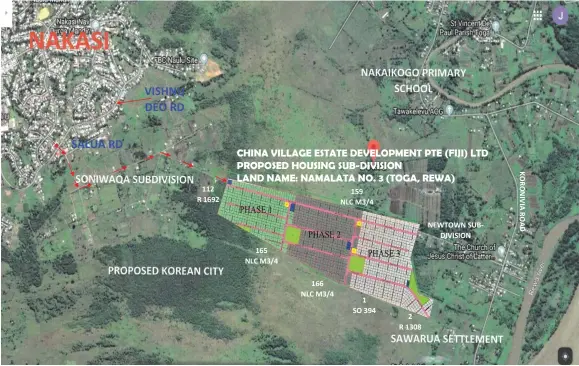 ??  ?? The map showing Namalata No.3 phasing plan in Toga, Rewa.