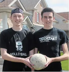  ?? BERND FRANKE TORSTAR ?? Micah Nieuwets, left, and younger brother Ashton will be offering a one-two punch, or perhaps more appropriat­ely spike, to the Niagara College men’s volleyball team beginning in the fall.