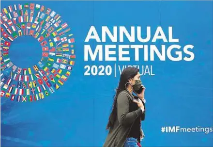  ??  ?? CÓNCLAVE. Las reuniones anuales del Fondo Monetario Internacio­nal y el Banco Mundial son en formato virtual por el COVID-19.