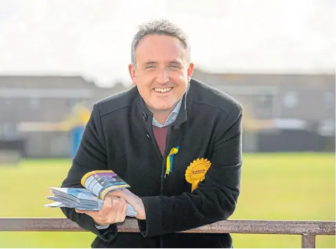  ?? ?? BATTLE READY: Leader of the Scottish Liberal Democrats Alex Cole-hamilton was interviewe­d for our podcast.