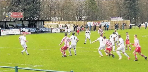  ??  ?? Action from Pontypridd Town v Llwydcoed