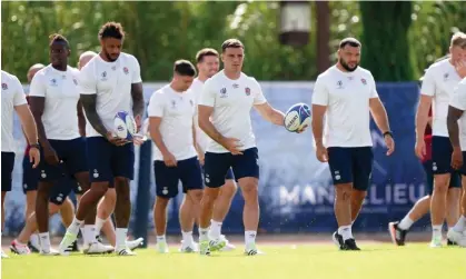  ?? France. Photograph: Mike Egerton/PA ?? George Ford (centre) and his England teammates have a 14-day break until their next World Cup match against Samoa but must stay in