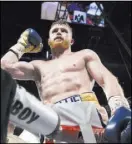  ??  ?? Saul Canelo Alvarez celebrates his victory over Julio Cesar Chavez Jr. on Saturday night.