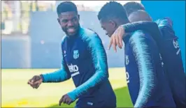  ??  ?? OPTIMISTA. Umtiti no se quiere pasar otra vez por el quirófano.