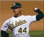  ?? JEFF CHIU — THE ASSOCIATED PRESS ?? Young A’s left-hander Jesus Luzardo has the temperamen­t and skills to be a perfect Game 2 starter in a wild-card playoff series.