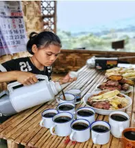  ??  ?? HOT native coffee and local delicacies await guests at the top