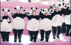 ?? AFP ?? Children dressed up as pandas at the mascot unveiling ceremony of the 2022 Beijing Winter Olympics on Tuesday.