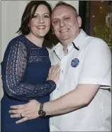  ??  ?? John Collins with his wife Orla at his 40th birthday at the Pheasant.