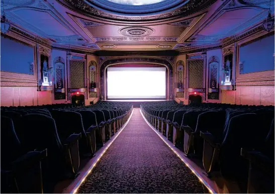  ?? TERRENCE ANTONIO JAMES/CHICAGO TRIBUNE ?? The interior of Classic Cinemas Tivoli Theatre on April 19 in Downers Grove. A year into the pandemic, people are trickling back to movie theaters.