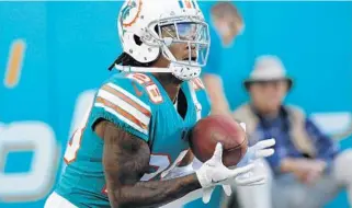  ?? WILFREDO LEE/AP ?? Dolphins cornerback Bobby McCain started all 16 games as the nickel back. He had two intercepti­ons on the season.