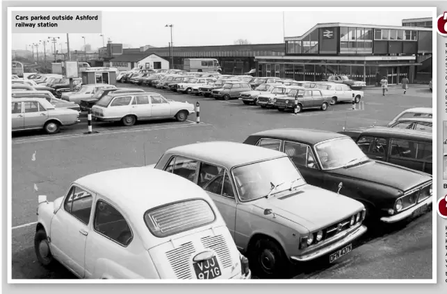  ?? ?? Cars parked outside Ashford railway station