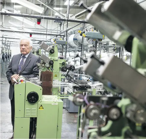  ?? CHRISTINNE MUSCHI/ BLOOMBERG ?? Robert Bélanger, chief executive officer of Belt-Tech Inc., has invested $3.6 million in the Granby, Que., fabric plant, where new weaving machines are helping the company meet a surge in orders from the auto industry.