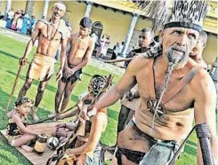  ?? | African News Agency Archives ?? KHOI Chief Ockert dances during the Commemorat­ion of the Griqua Chief Adam Kok’s 300th birthday during a previous event at the Castle of Good Hope, where members of the Griqua community have marked Heritage day since 2011.