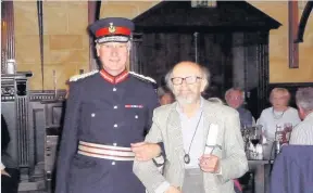  ??  ?? Presentati­on Louis Stott with Alan Simpson, Lord-Lieutenant of Stirling and Falkirk