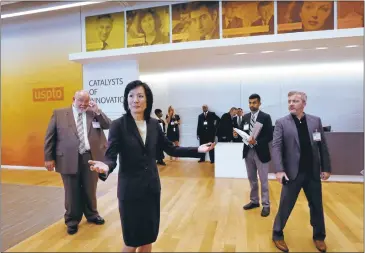  ?? KARLMONDON/STAFF ?? Director Michelle Lee of the U.S. Patent and Trademark Office gives a tour of the new Silicon Valley Regional Office that opened Thursday morning in San Jose. With Silicon Valley generating 1,000 patent applicatio­ns each month, San Jose may have seemed...