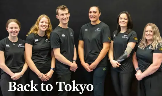  ??  ?? Some of NZ’s Paralympic team, from left, Anna Grimaldi, Danielle Aitchison, William Stedman, Lisa Adams, Holly Robinson and Caitlin Dore. Below, Sophie Pascoe.