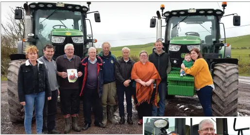  ??  ?? Ready for road in Lios Póil in support of the tractor run fundraiser. From left: Kitty Ingram, Tomás Devane, Seamus Devane, John Patrick O’Sullivan, Colm Murphy, Jimmy Fitzgerald, Mary Devane, Denis Devane, baby Alan Devane and Clare Devane.