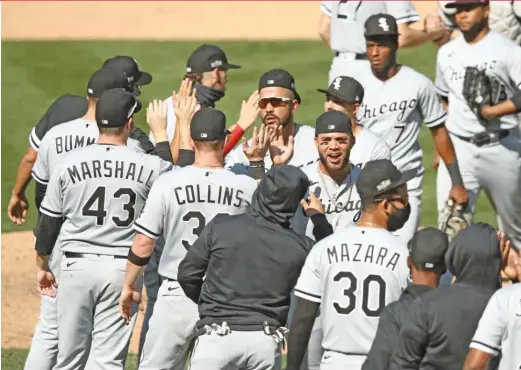  ?? EZRA SHAW/ GETTY IMAGES ?? The White Sox celebrated a rare playoff win on Sept. 29 in Oakland, Calif. They have bigger goals next season in Year 5 of the rebuild.