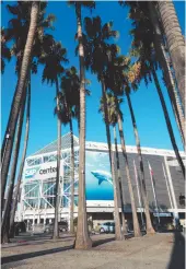  ?? Steve MacNaull photo ?? SAP Centre, home of the NHL’s San Jose Sharks, is located downtown on palm-tree lined Santa Clara Street. MacNaull and his son Alex recently took in a game at the facility that is in sunny California.
