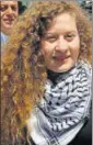  ?? AP ?? Ahed Tamimi in the West Bank city of Ramallah on Sunday.