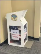  ?? COURTESY OF BUTTE COUNTY ELECTIONS OFFICE ?? The prototype voter drop box that Slag Factory of Chico created for the Butte County elections office this year.