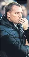  ??  ?? Brendan Rodgers looks on from the sidelines as his Celtic side suffer their first domestic defeat since the Northern Irishman arrived at Parkhead in summer 2016.