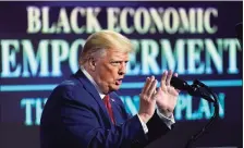  ?? Associated Press ?? President Donald Trump speaks at a campaign event at the Cobb Galleria Centre last month in Atlanta.