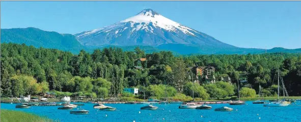  ?? PHOTOS PROVIDED TO CHINA DAILY ?? Lake Villarrica in front of a volcano in the Chilean city of Pucon.