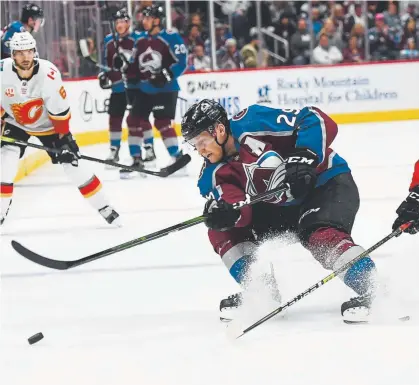 ?? Joe Amon, The Denver Post ?? Center Nathan MacKinnon believes the Avalanche players have the confidence to beat any team they play. Colorado (2-0-0) hosts Boston (3-0-0) tonight at 7 at the Pepsi Center.