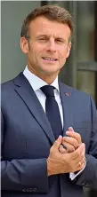  ?? ?? ✔ Il presidente francese Emmanuel Macron ha manifestat­o stima nei confronti di Draghi: «Grande uomo di Stato, partner affidabile»