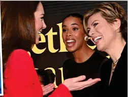  ?? ?? Dedication: Kate’s initiative is focused on under-5s and, right, with Rochelle Humes and Kate Silverton last night