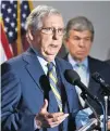  ?? SUSAN WALSH/ASSOCIATED PRESS ?? Senate Majority Leader Mitch McConnell, whose home state of Kentucky faces unrest over the fatal police shooting of Breonna Taylor, indicated Thursday the GOP package would be ready soon.