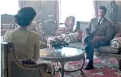  ??  ?? Billy Graham with the Queen in 1989, right; a depiction of their meeting in 1955 in the Netflix drama The Crown, left, and Jerushah Armfield, the preacher’s granddaugh­ter, inset below