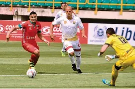  ?? FOTO COLPRENSA ?? Con gol de Edis Ibargüen, Patriotas venció a Rionegro y lo dejó sumido en el fondo de la tabla de la Liga-2.