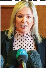  ?? ?? Future First Minister? Sinn Fein’s deputy leader Michelle O’Neill