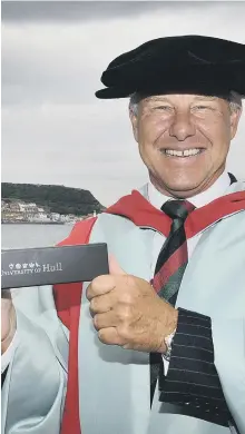 ?? ?? John Senior celebrates with his honorary degree Picture by Richard Ponter 163031f