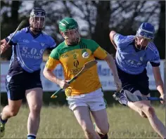  ??  ?? Adrian Murphy of St. Fintan’s soloing out of defence.