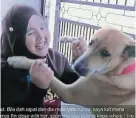  ??  ?? 諾哈妮扎擁狗“布布”，並呼吁大家友善對待動­物。