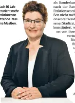  ??  ?? Nach 16 Jahren nicht mehr Fraktionsv­orsitzende: Martina Maaßen.