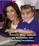  ?? ?? Princess Mary supports an Australian antibullyi­ng foundation.