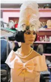 ?? VINCENZO D’ALTO/ MONTREAL GAZETTE ?? One of the period headpieces and costumes at Joseph Ponton costume shop.