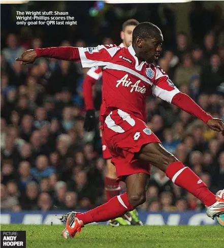  ?? PICTURE: ANDY HOOPER ?? The Wright stuff: Shaun Wright-Phillips scores the only goal for QPR last night