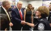  ?? AP ?? President Trump and first lady Melania Trump speak to first responders on Wednesday in El Paso.