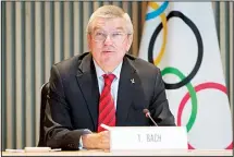  ??  ?? In this Oct 2, 2019 file photo, Internatio­nal Olympic Committee President Thomas Bach speaks at the opening of the executive board meeting of the IOC at the Olympic House in Lausanne, Switzerlan­d. The incoming leader of the World Anti-Doping Agency asked for more money. The Internatio­nal Olympic Committee said ‘yes’. IOC President Thomas Bach pledged $10 million to fight doping in sports, half of which would go toward storing samples from pre-Olympics testing for 10 years and the other half toward investigat­ions and research. (AP)