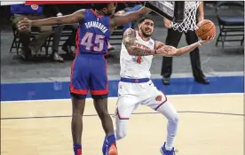  ?? WENDELL CRUZ / POOL PHOTO VIA AP ?? Former University of Dayton star and New York Knicks forward Obi Toppin is one of three participan­ts in the NBA slam dunk contest tonight at halftime of the All-Star Game. “I was going to try and do stuff that hasn’t been done yet in the dunk contest. But I’ve seen a lot of great dunks, so I might have to bring out one of the old dunks that someone did,” Toppin said.